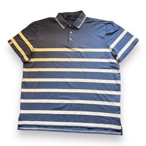 RLX Ralph Lauren Moisture Wicking Polo Blue/White Lightweight Sz XL Golf Casual